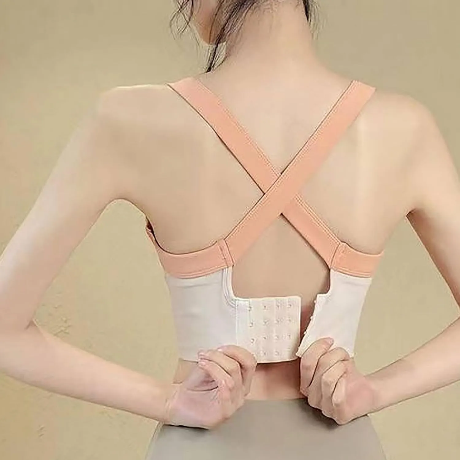 Womens Sports Bras Yoga Tops Criss-Cross Back Strappy Spaghetti Strap Padded Workout Bra Tops for Light Support