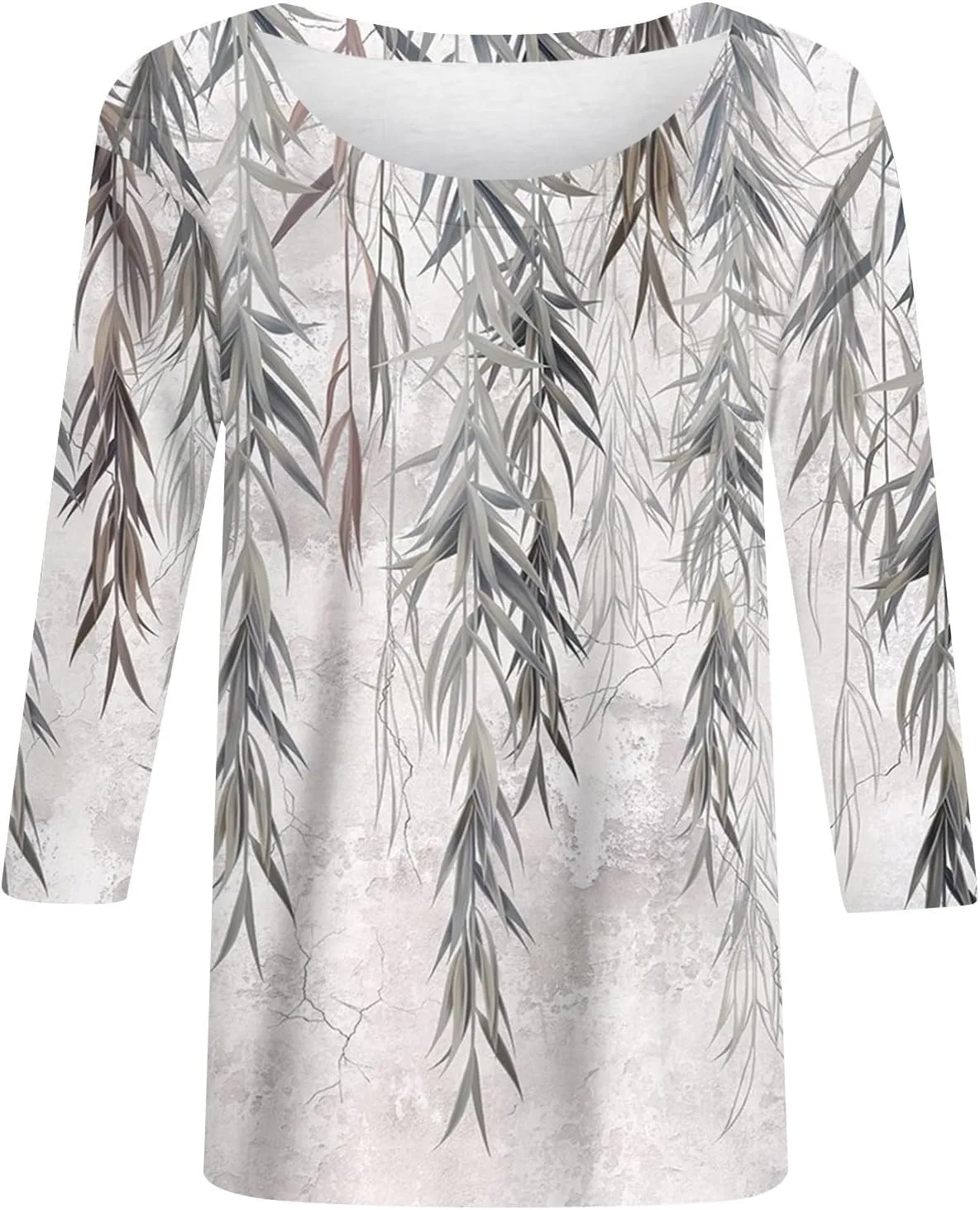 Womens Spring Tops 2024 Daily Basic Round Neck Blouse Vacation Trendy Summer Shirts Casual Loose Comfy T Shirt