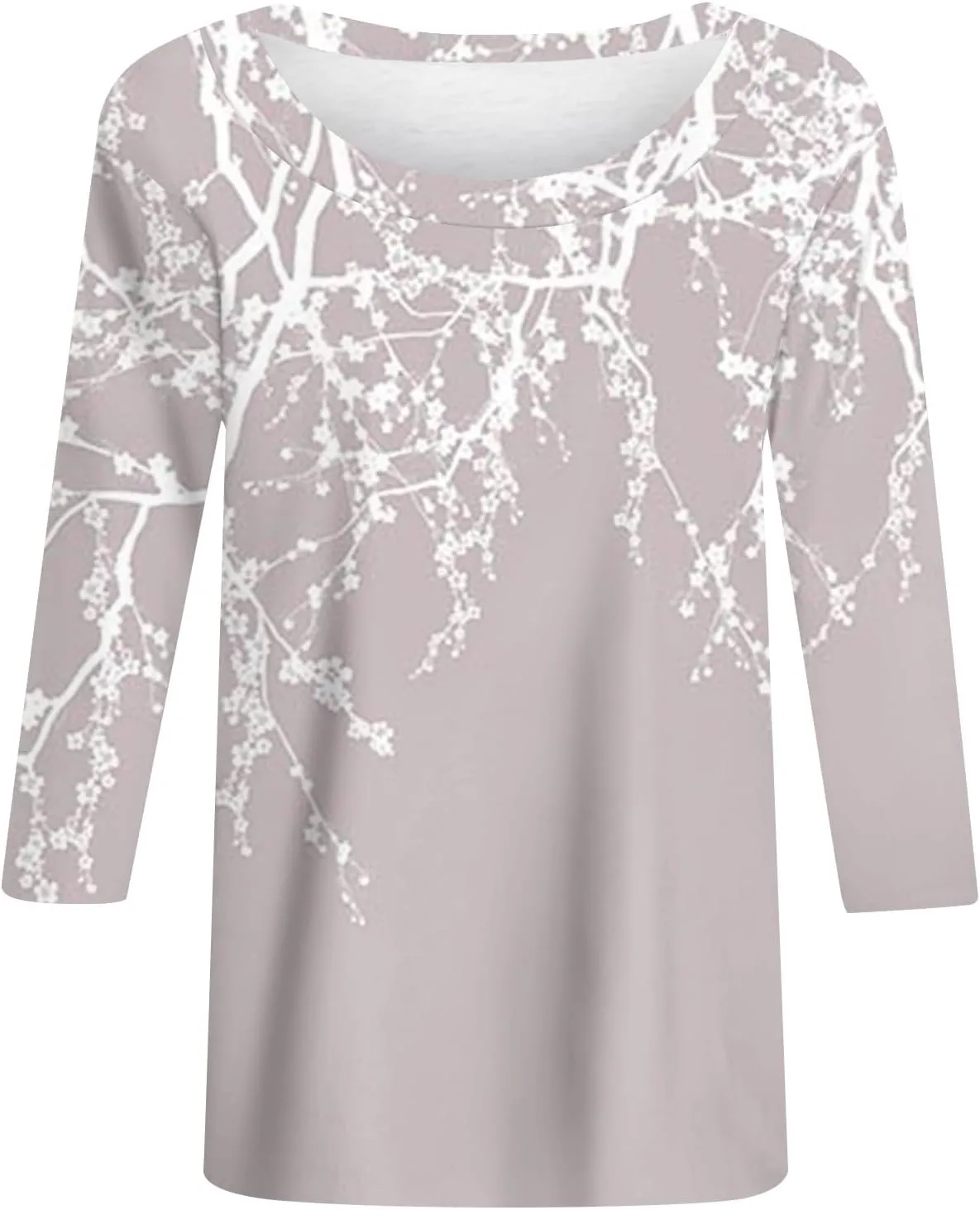 Womens Spring Tops 2024 Daily Basic Round Neck Blouse Vacation Trendy Summer Shirts Casual Loose Comfy T Shirt