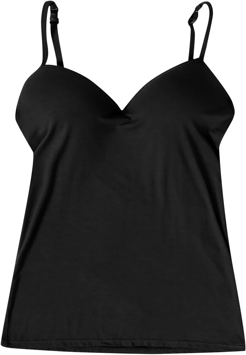 Womens Tank Tops Built in Bra Sexy V Neck Spaghetti Strap Tops Comfort Lightweight No Underwire Bra Tshirt Tees