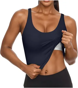 Womens Tank Tops with Built in Bra 2025 Summer Casual Sleeveless Padded Camisole Workout Yoga Basic Cami Undershirt