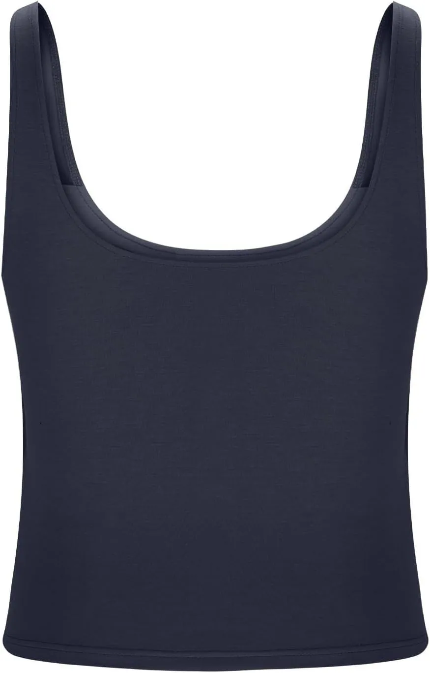 Womens Tank Tops with Built in Bra 2025 Summer Casual Sleeveless Padded Camisole Workout Yoga Basic Cami Undershirt