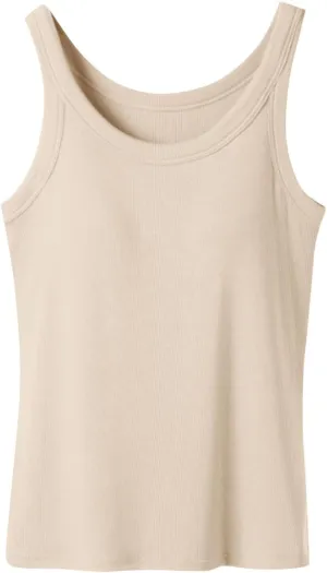 Women's Tank with Built in Bra U Neck Sleeveless Smooth Tanks Seamless Soft Spaghetti Strap Comfy Tops for Ladies