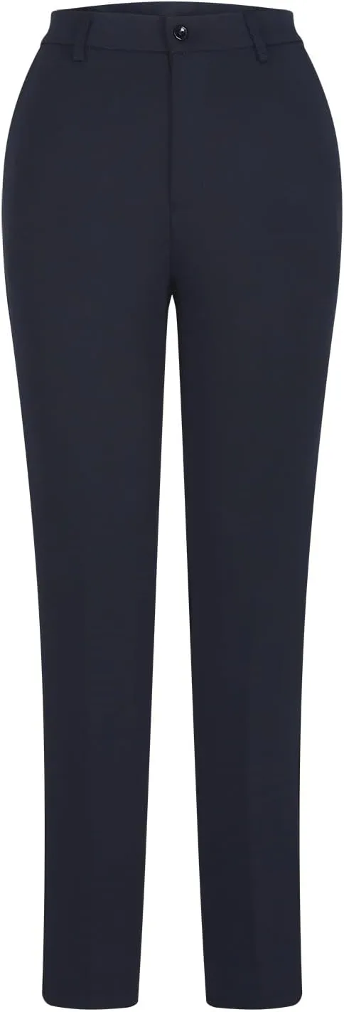Women's Work Suit Pants Dressy Business Office Casual Slacks Stretchy Straight Leg Slim Fitted Trousers with Pockets