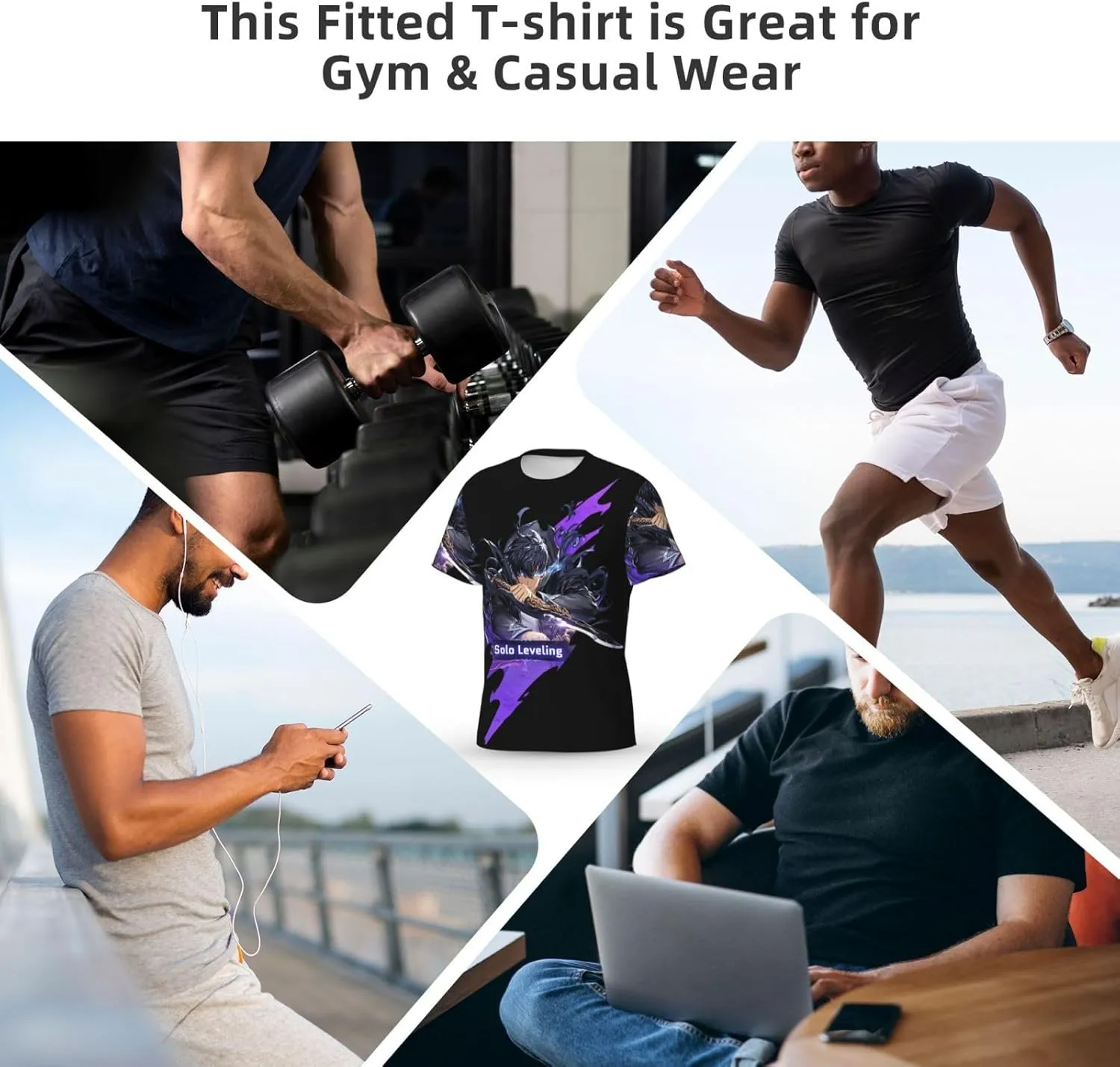 Youth & Adult Mens T-Shirt Stylish Short Sleeve Daily Shirt Gym Workout Tops