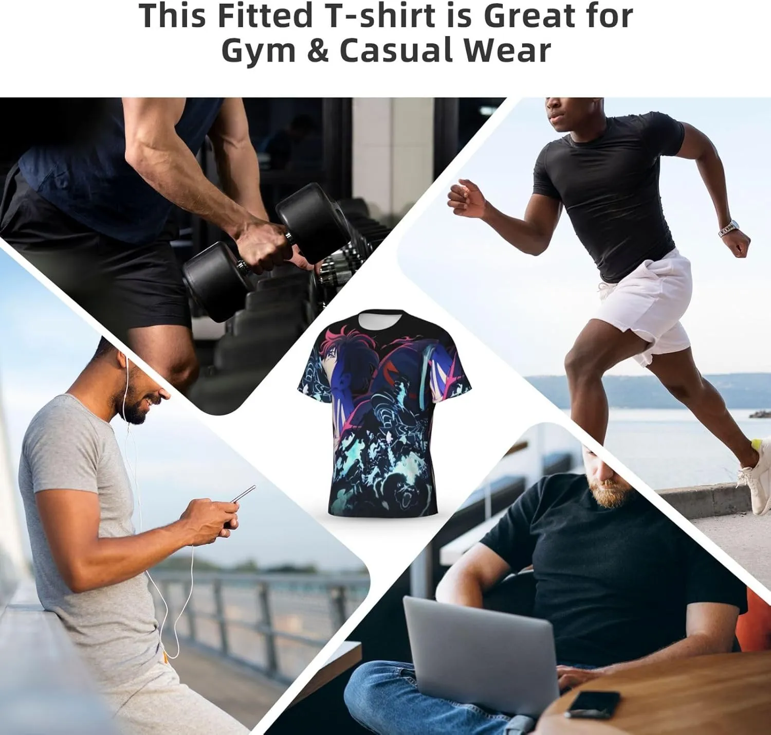 Youth & Adult Mens T-Shirt Stylish Short Sleeve Daily Shirt Gym Workout Tops