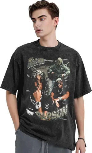 Youth & Adult Vintage T-Shirt Men Oversized Short Sleeve Daily Shirts Tops Tee
