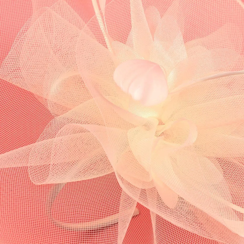 YSJOY Elegant Veil Mesh Feather Fascinator Hat Flower Wedding Party Hat