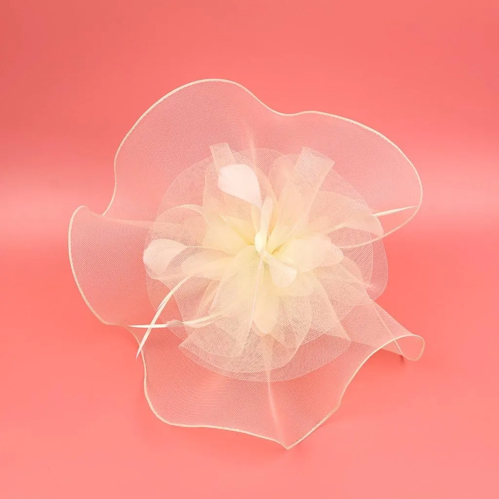 YSJOY Elegant Veil Mesh Feather Fascinator Hat Flower Wedding Party Hat