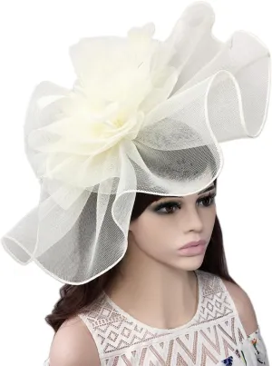 YSJOY Elegant Veil Mesh Feather Fascinator Hat Flower Wedding Party Hat