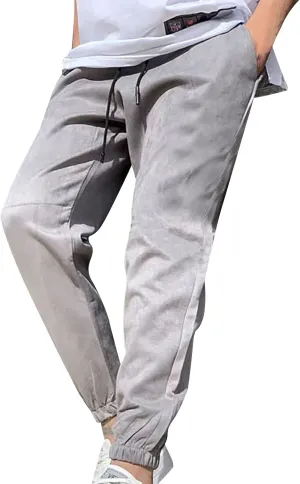 ZYXTIM Mens Fashion Tapered Pants Elastic Waist Slim Fitted Casual Chino Pants Cotton Stretch Workout Straight Leg Pants